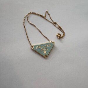 Prada Teal and Blue Necklace upcycled